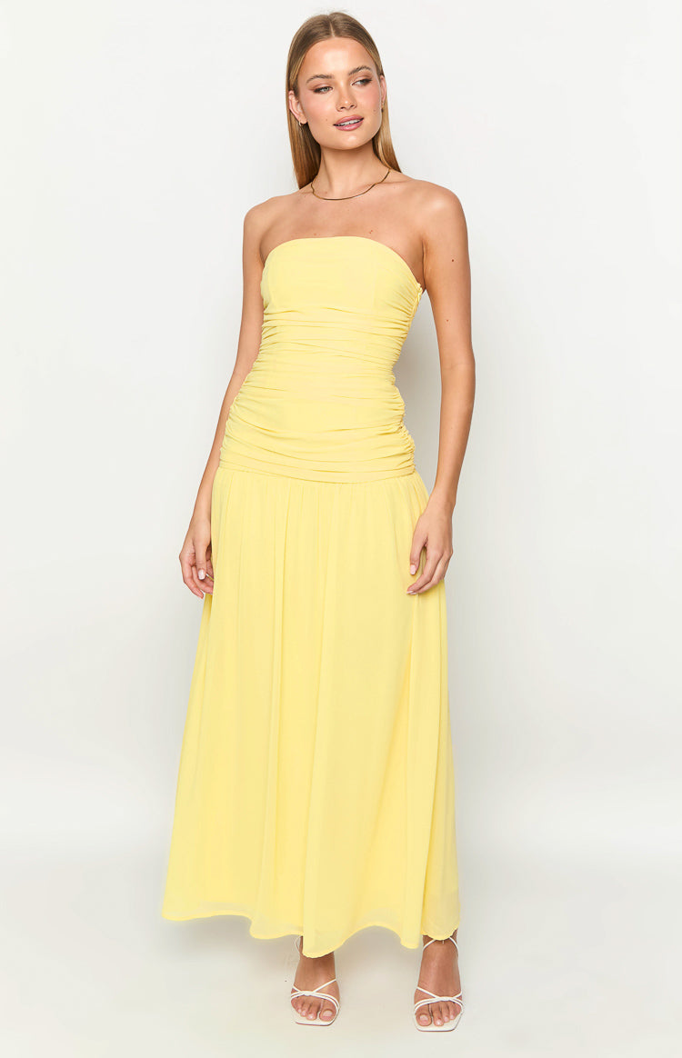 Sinclair Yellow Strapless Maxi Dress — 2