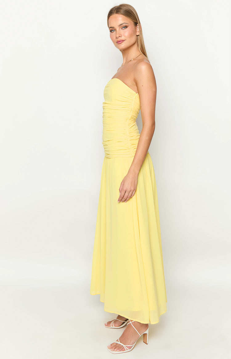 Sinclair Yellow Strapless Maxi Dress — 3