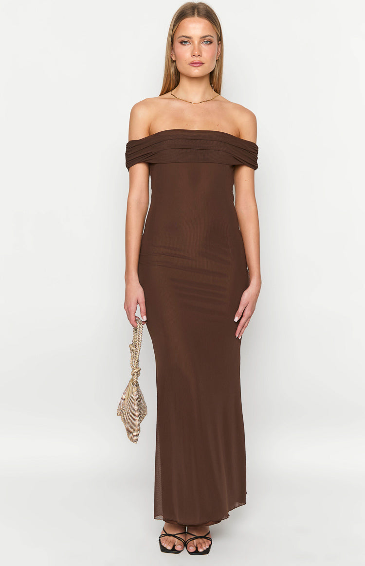 Amabella Brown Maxi Dress — 1