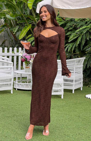 Camielle Brown Maxi Dress — 1