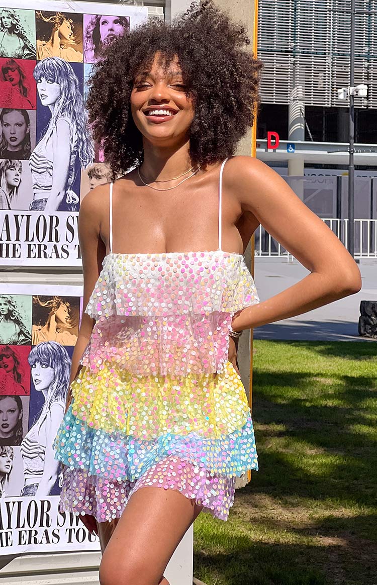 Darcy Rainbow Sparkle Mini Dress — 1