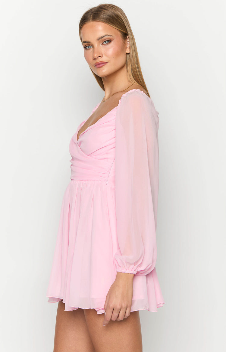 Tiffany Pink Long Sleeve Mini Dress — 4