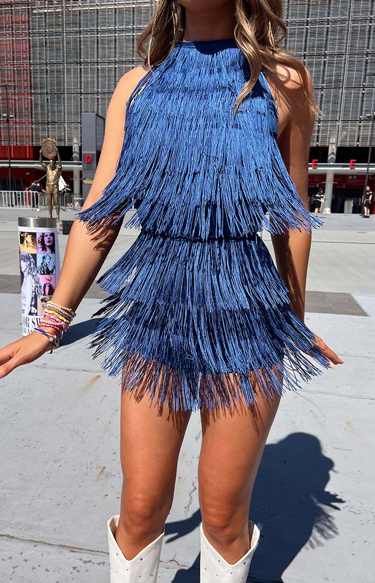 Demie Blue Tassel Playsuit — 7