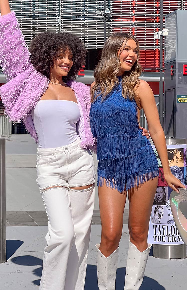 Demie Blue Tassel Playsuit — 9