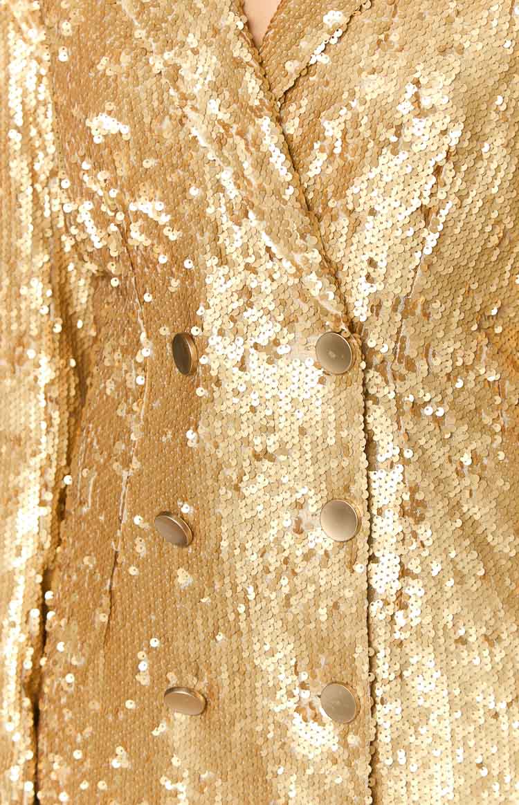 Natalie Gold Sequin Blazer Mini Dress — 6