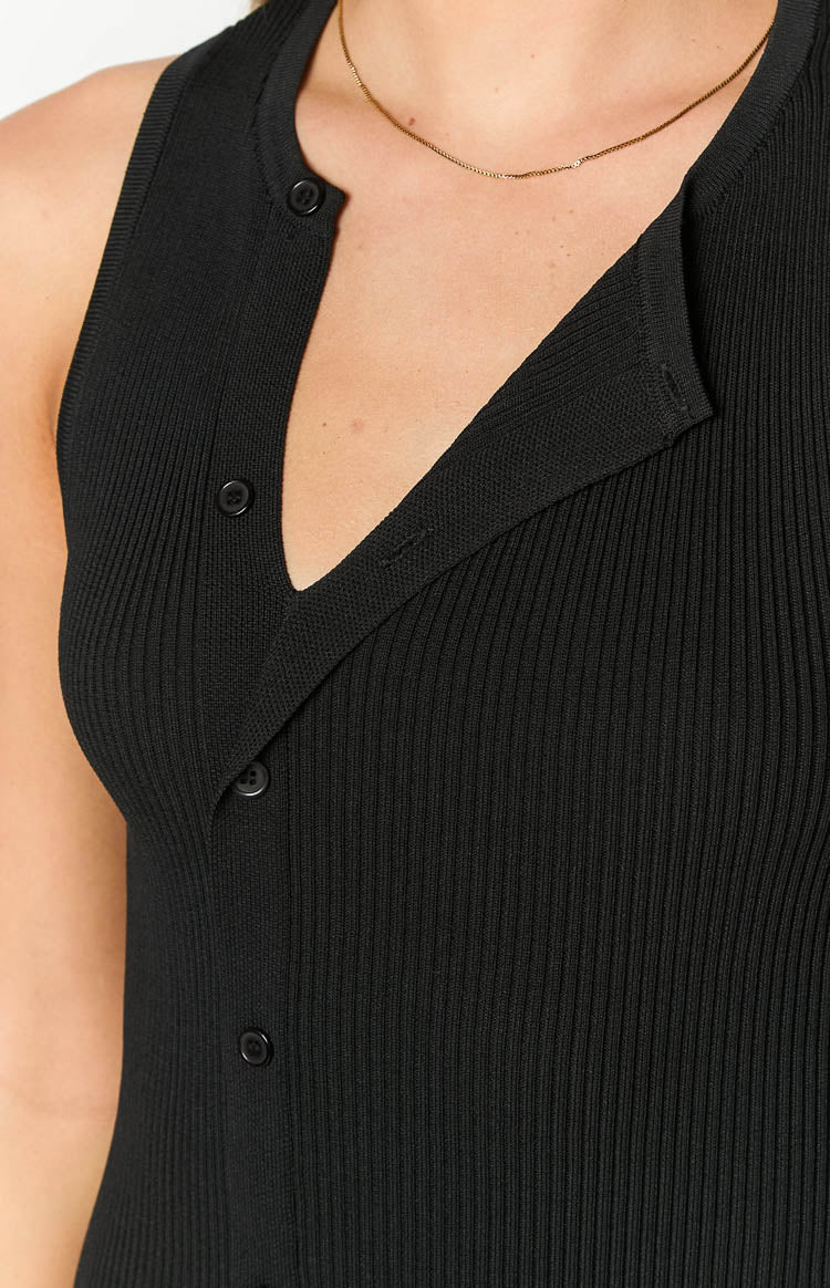 Lumi Black Button Up Mini Dress — 7