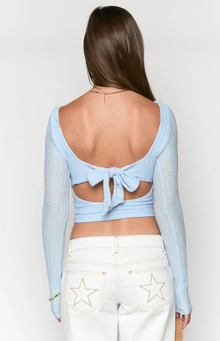 Vida Light Blue Long Sleeve Top — 5
