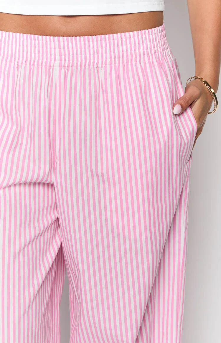 Mahalia Pink Stripe Pants — 1