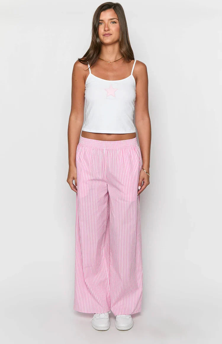 Mahalia Pink Stripe Pants — 1