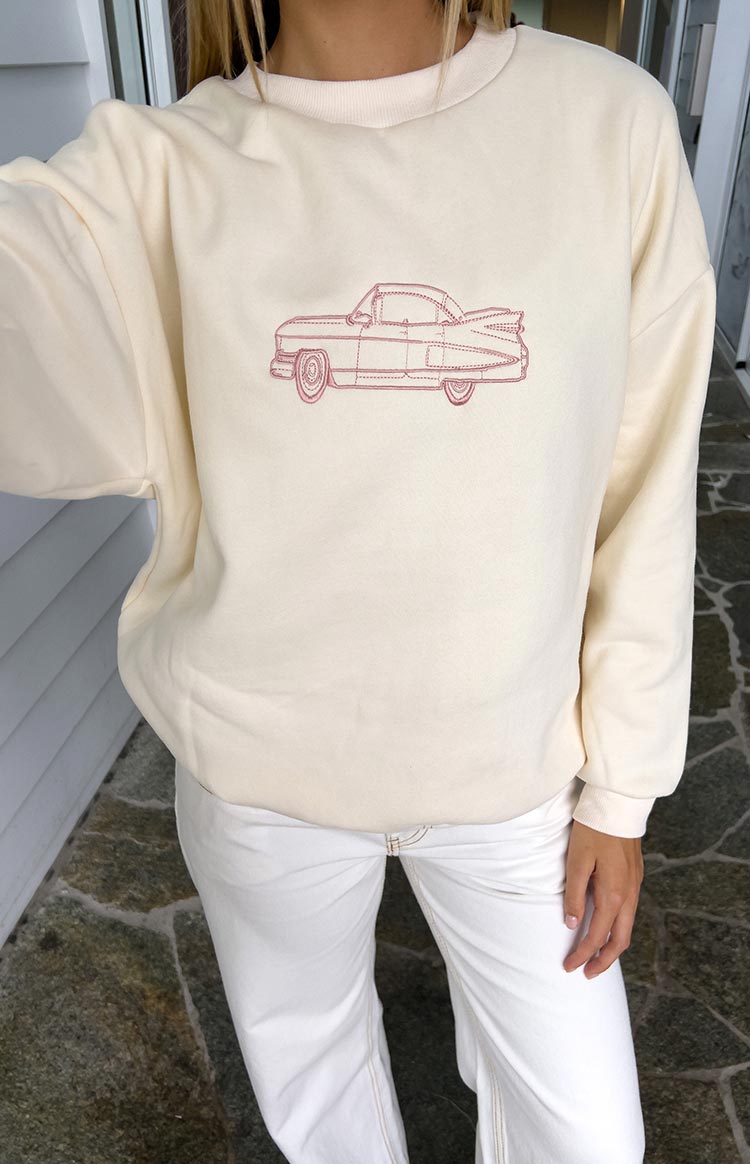 Elodie Cream Crew Neck Sweater — 1