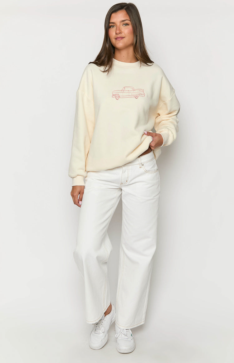 Elodie Cream Crew Neck Sweater — 4
