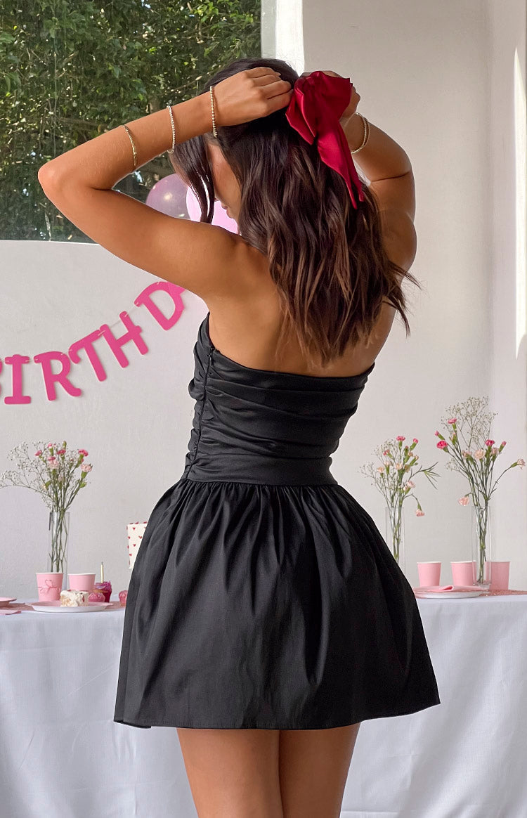 Call On Me Black Strapless Mini Dress — 1