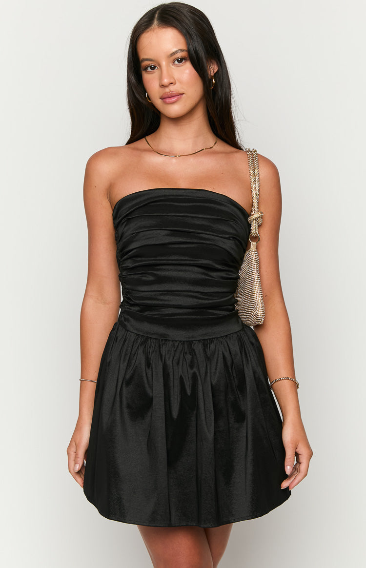 Call On Me Black Strapless Mini Dress — 1