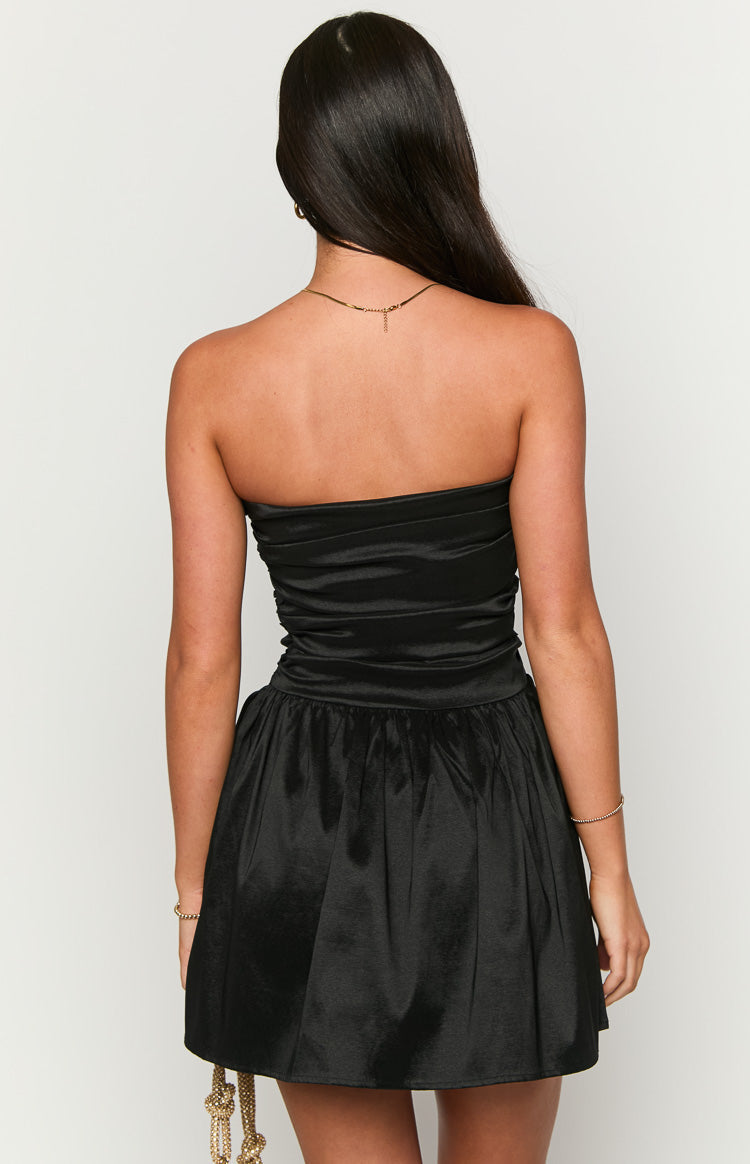 Call On Me Black Strapless Mini Dress — 5