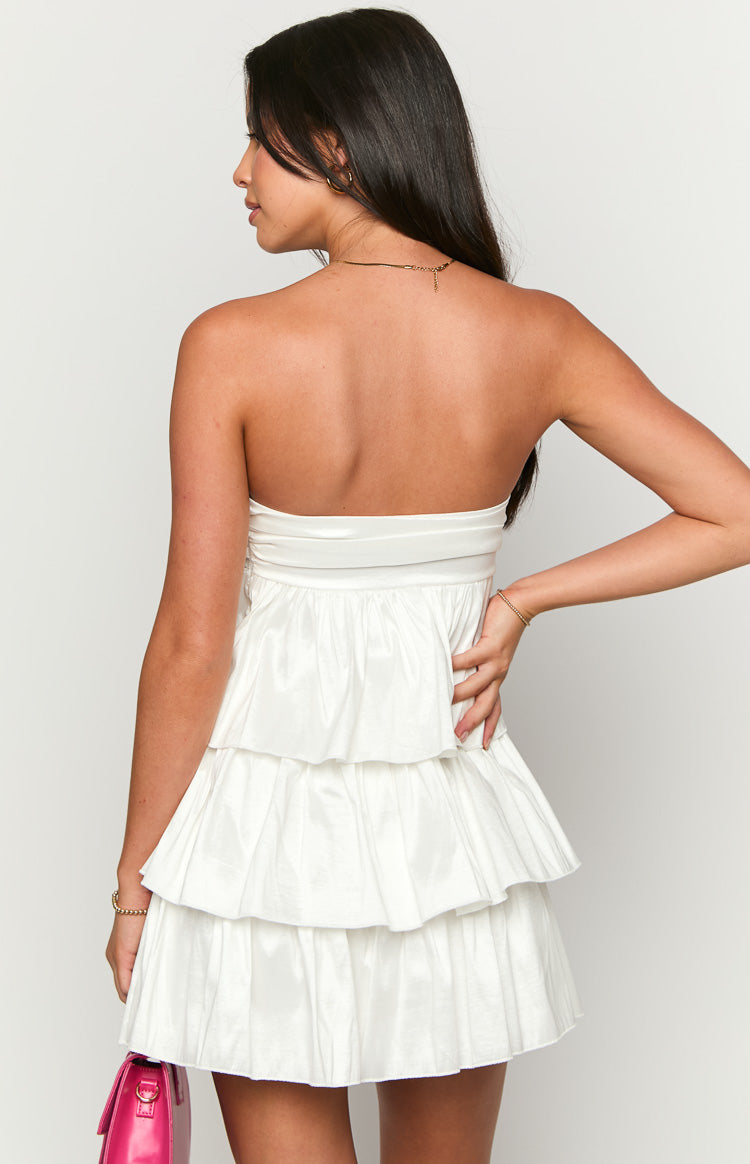 One Wish White Strapless Mini Dress — 5