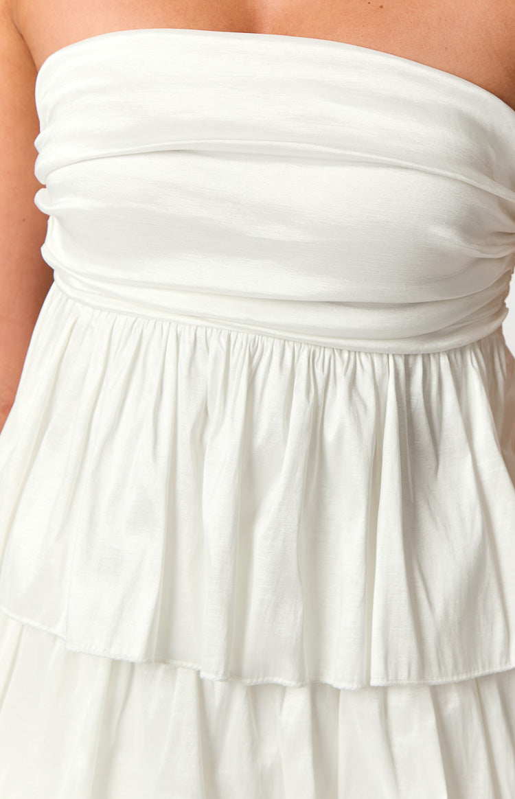 One Wish White Strapless Mini Dress — 6