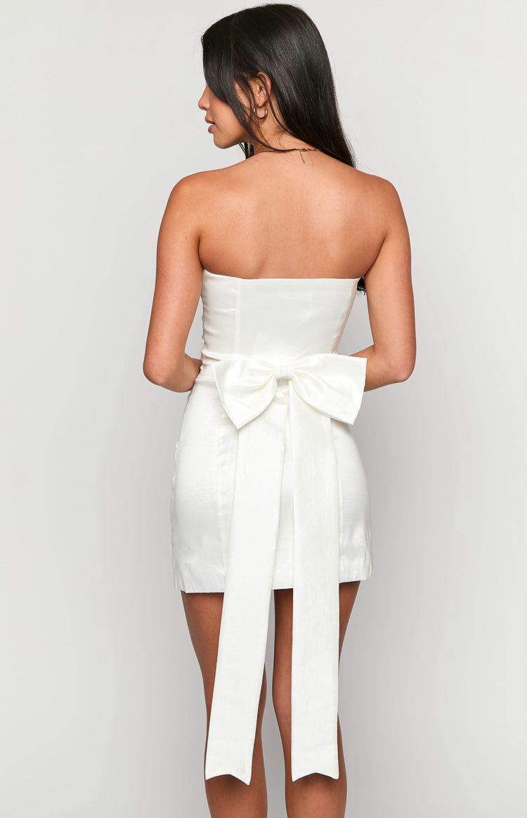Frosting White Strapless Mini Dress — 5