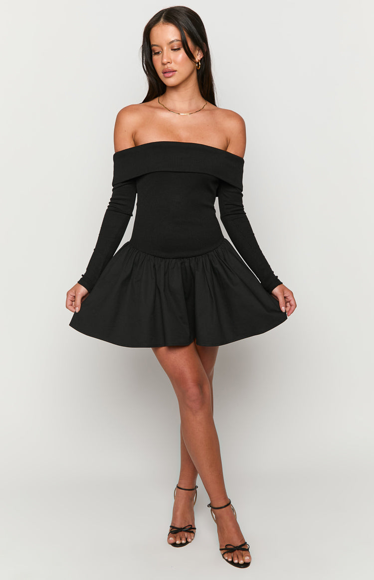 One Dance Black Long Sleeve Mini Dress — 3