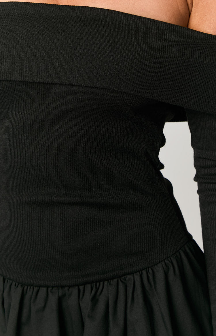 One Dance Black Long Sleeve Mini Dress — 6