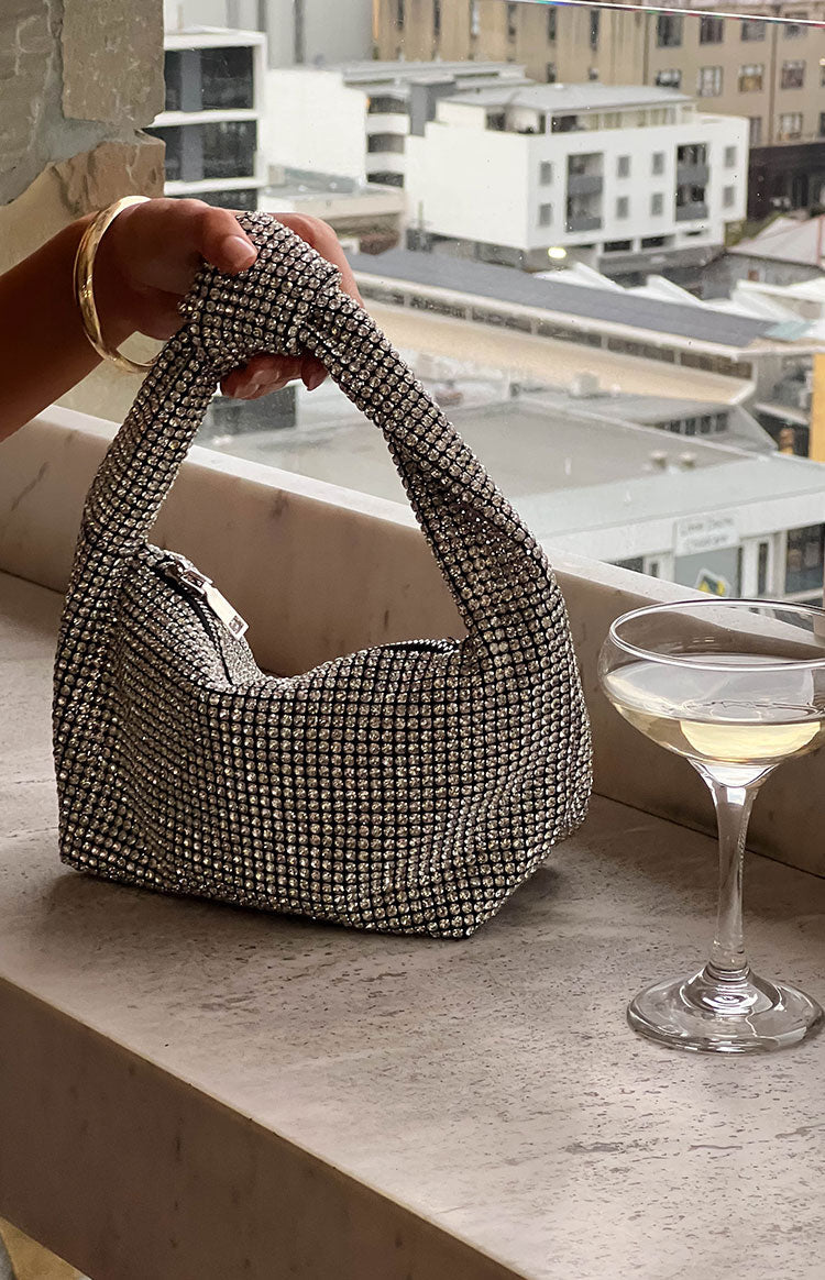 Pixi Silver Diamante Shoulder Bag — 5