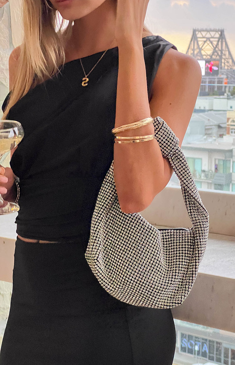 Pixi Silver Diamante Shoulder Bag — 4