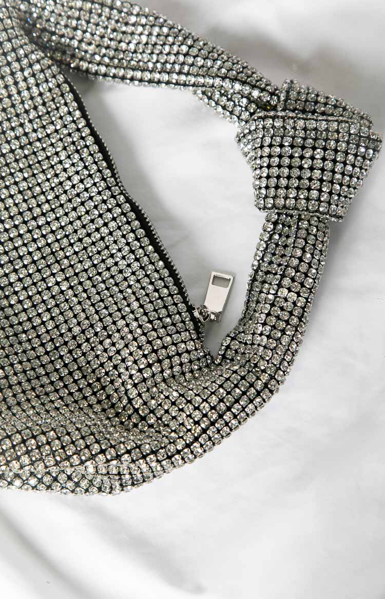 Pixi Silver Diamante Shoulder Bag — 3