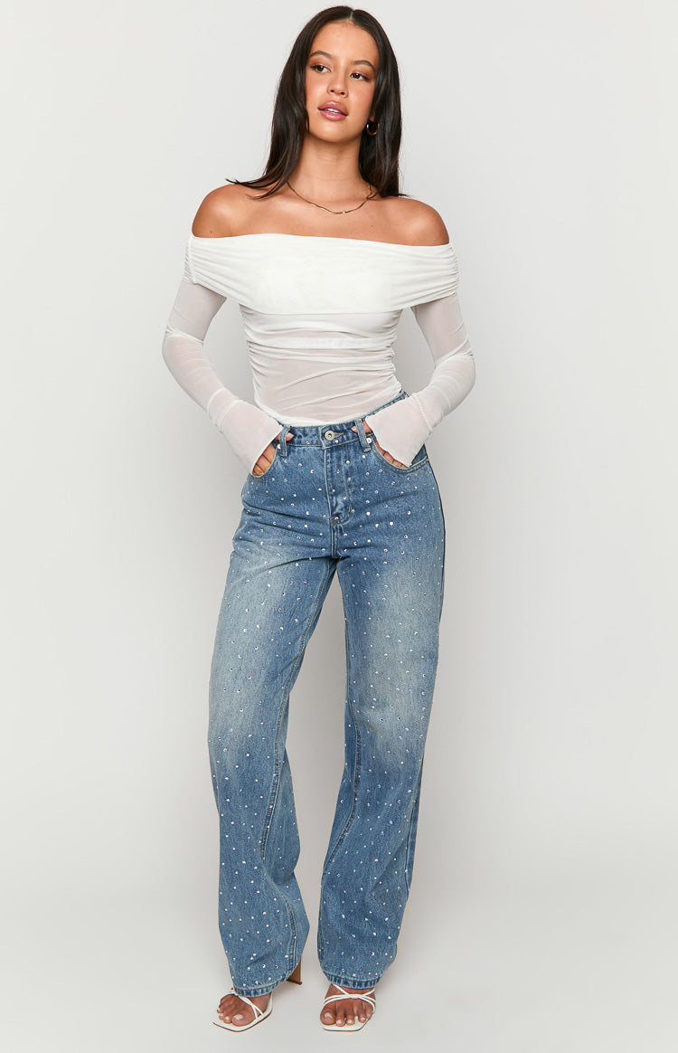 Sparks Mid Wash Denim Straight Leg Jeans — 1