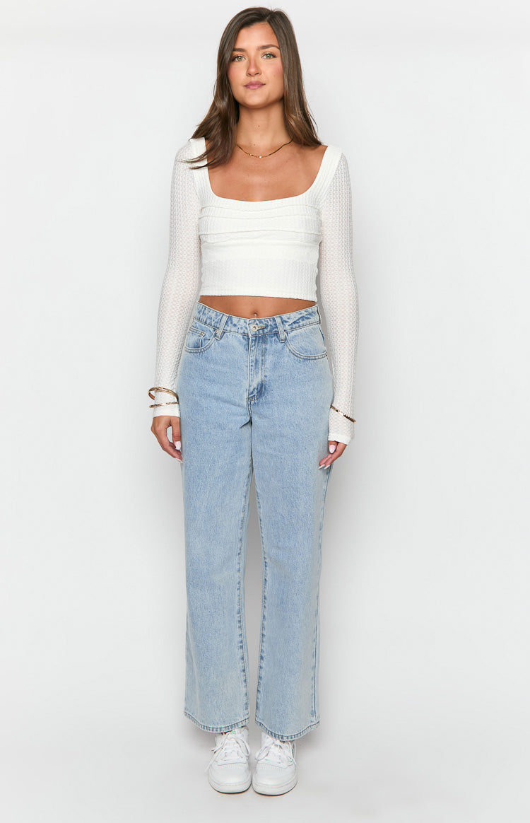 Calliope Light Wash Mid Rise Slouchy Jeans — 6