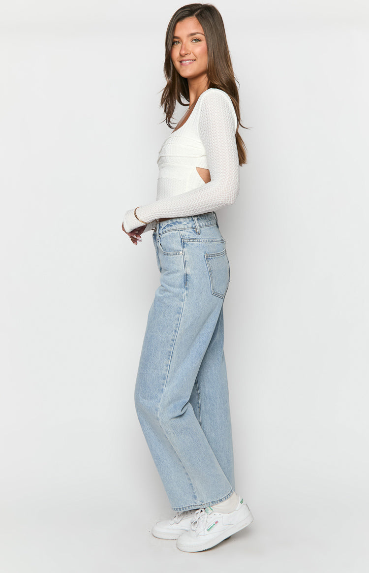 Calliope Light Wash Mid Rise Slouchy Jeans — 8