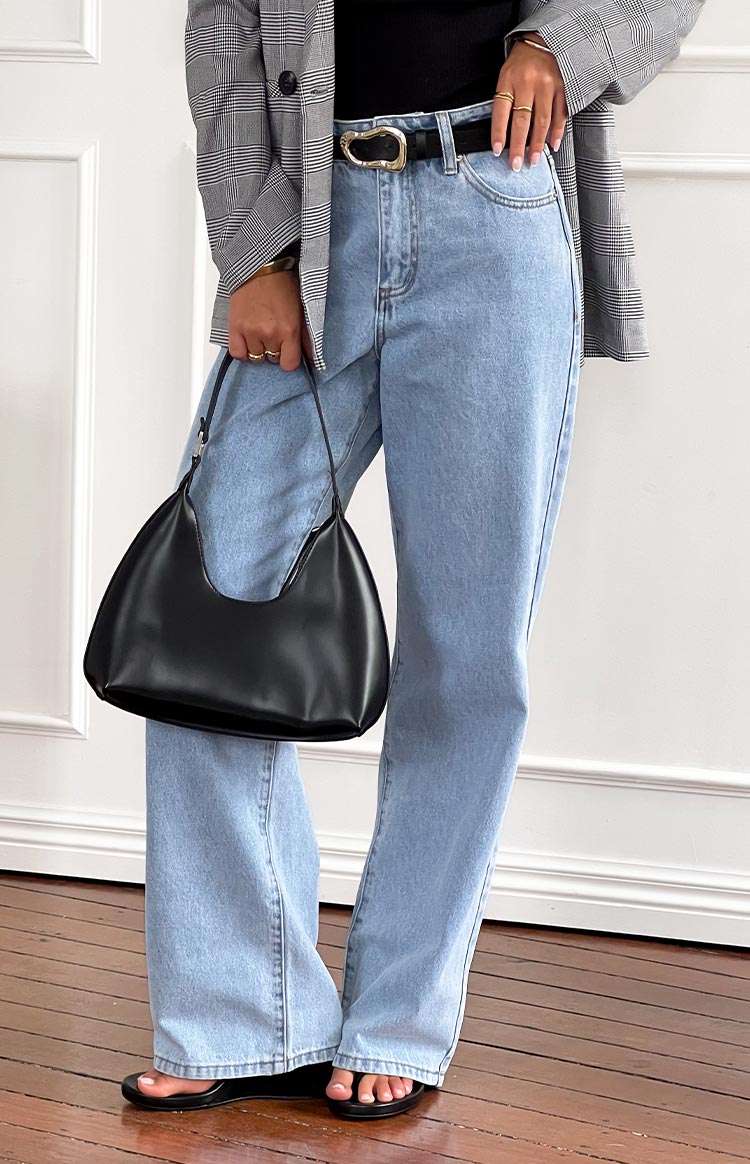 Calliope Light Wash Mid Rise Slouchy Jeans — 15
