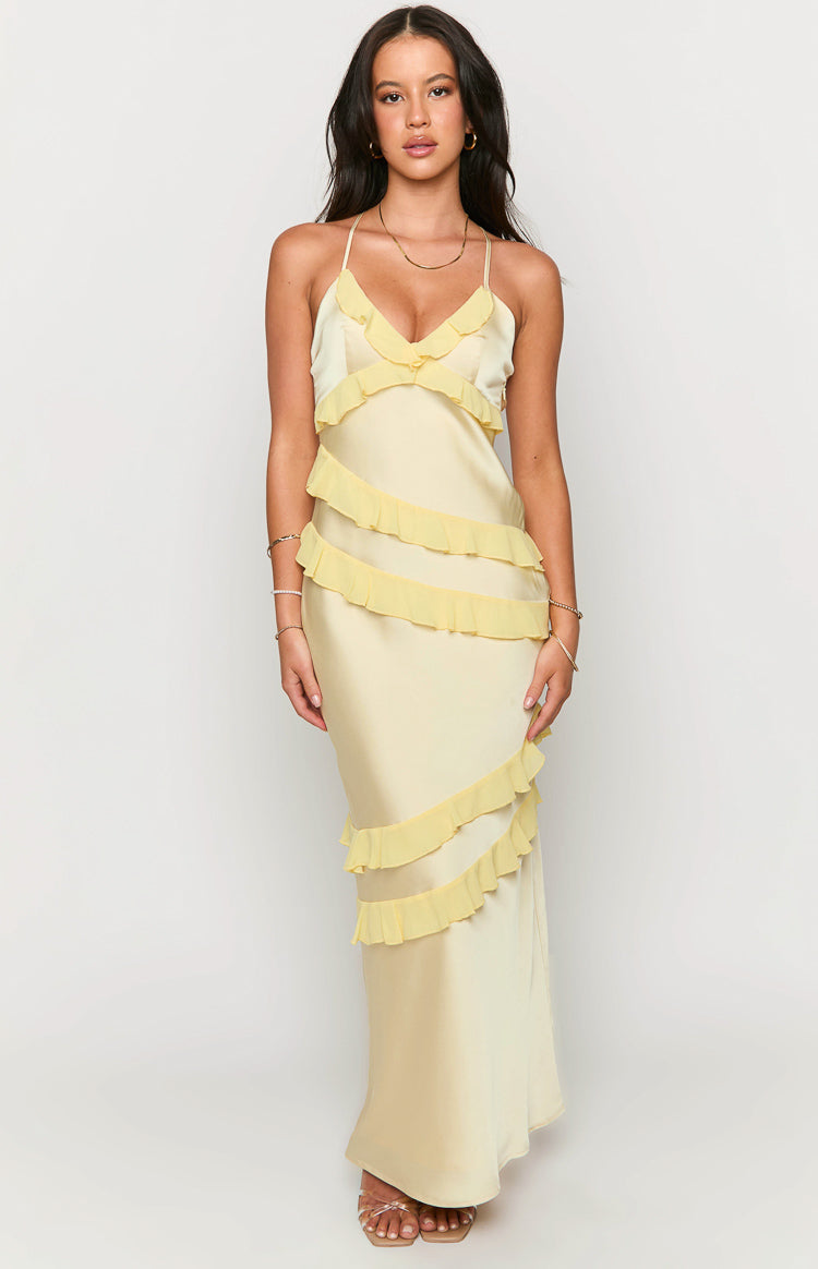Inara Yellow Ruffle Maxi Dress — 2