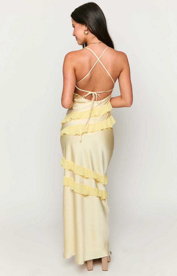 Inara Yellow Ruffle Maxi Dress — 5