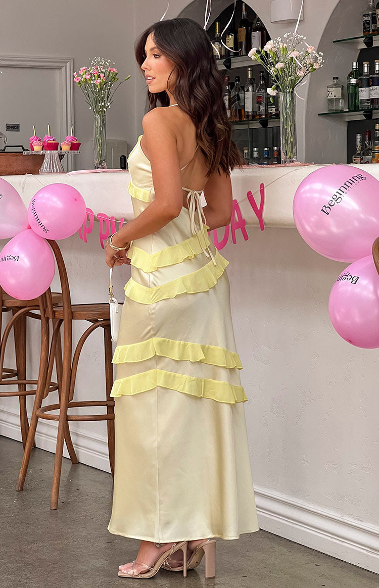 Inara Yellow Ruffle Maxi Dress — 8