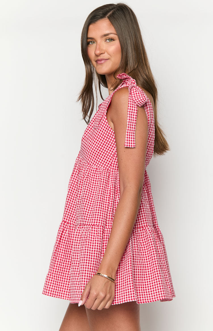 Angel Girl Red Gingham Mini Dress — 12