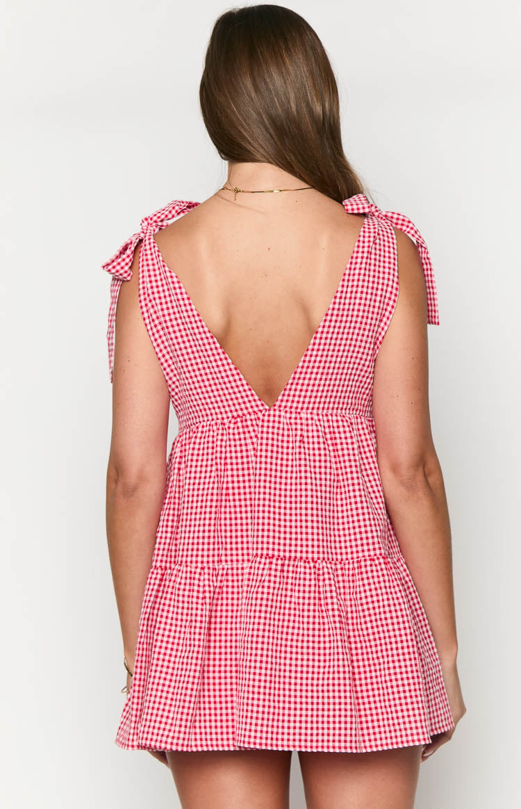 Angel Girl Red Gingham Mini Dress — 13