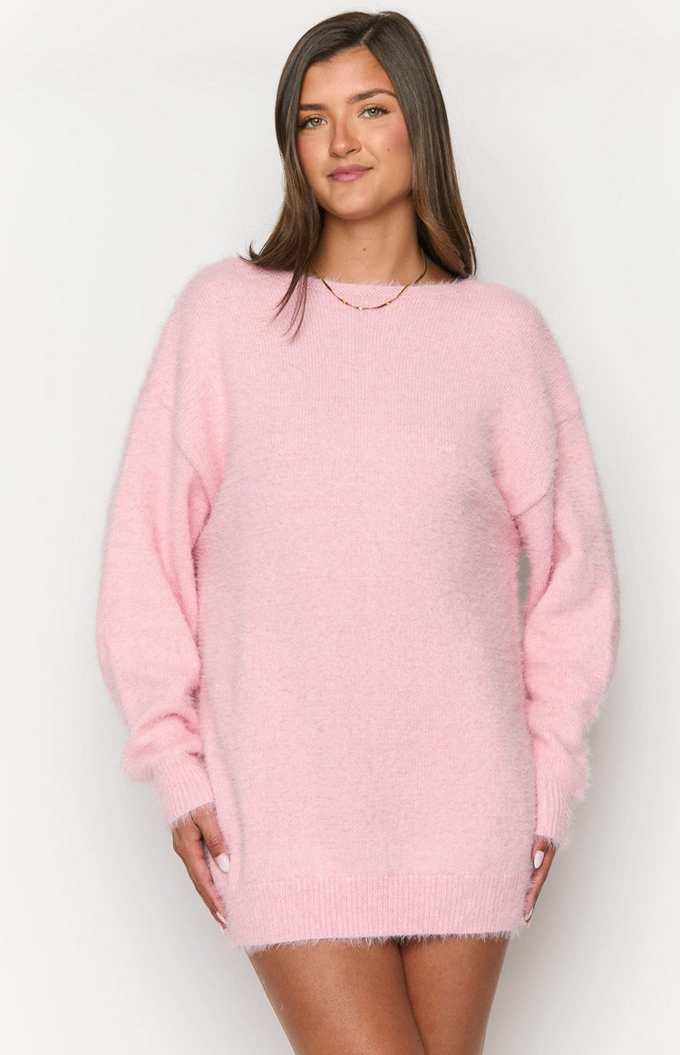 Kleine Pink Long Sleeve Knit Mini Dress — 2