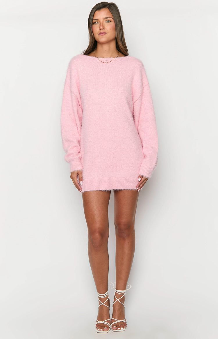 Kleine Pink Long Sleeve Knit Mini Dress — 3