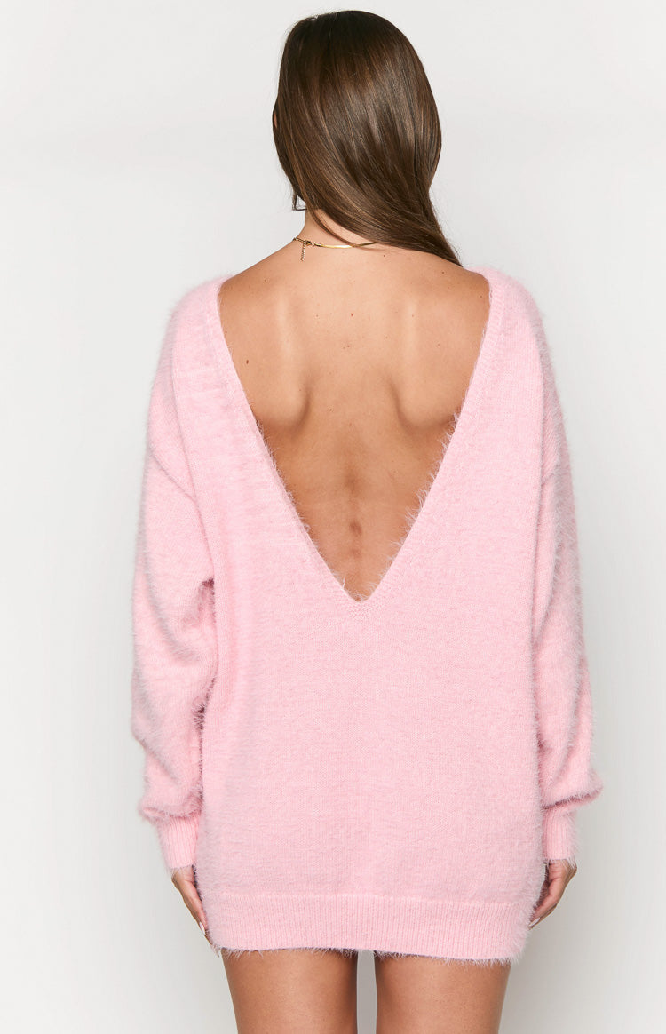 Kleine Pink Long Sleeve Knit Mini Dress — 5