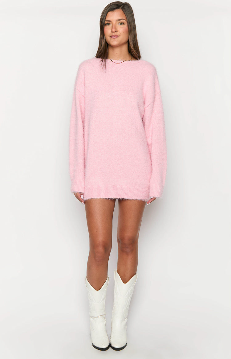 Kleine Pink Long Sleeve Knit Mini Dress — 6