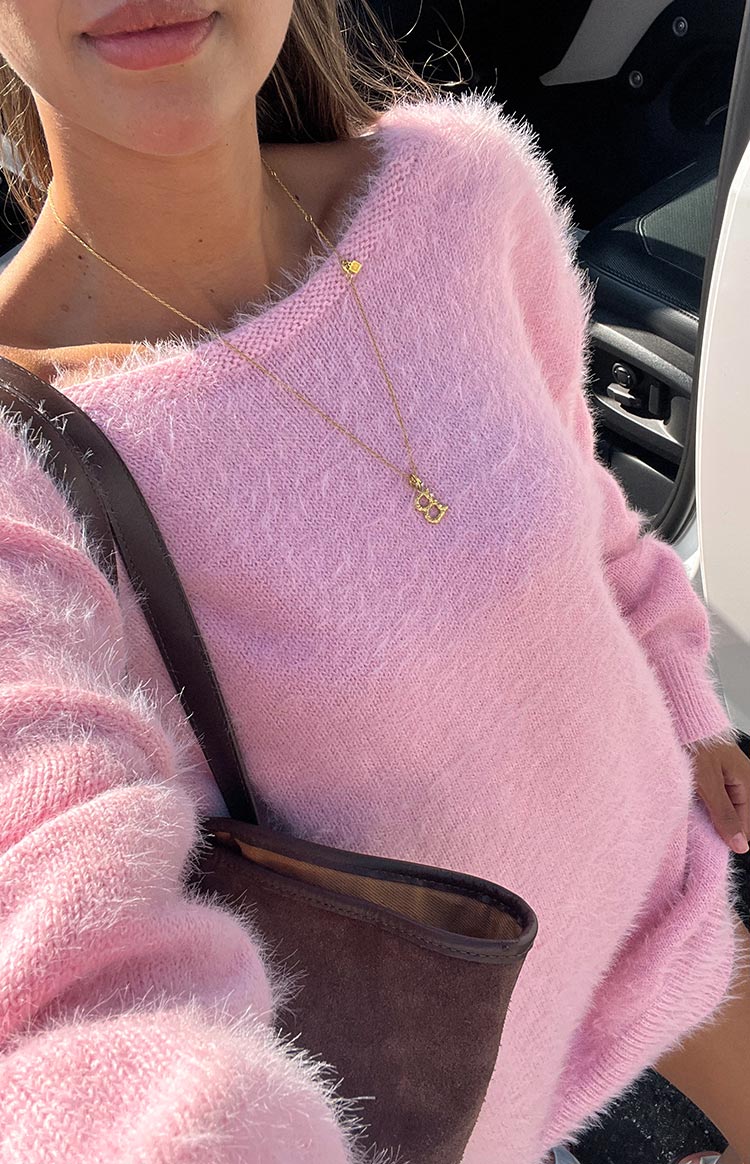 Kleine Pink Long Sleeve Knit Mini Dress — 8