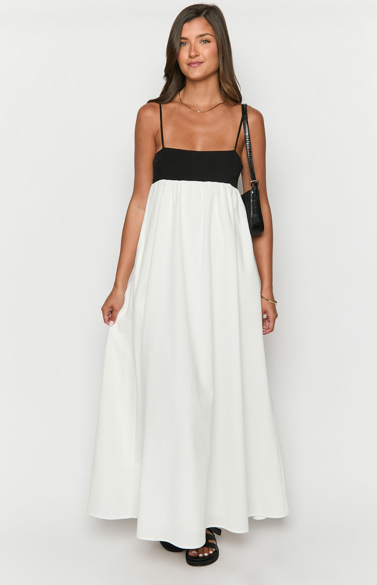 Akari White Contrast Maxi Dress — 3