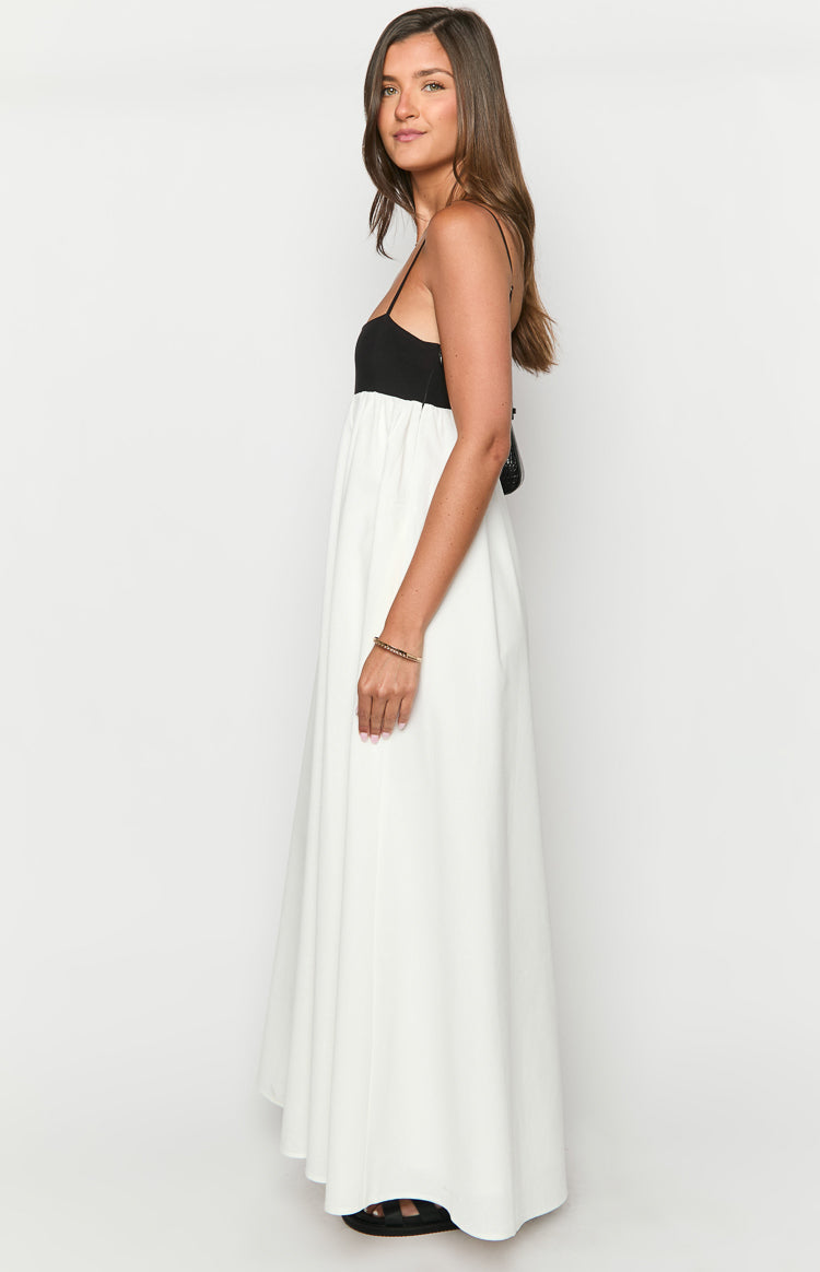 Akari White Contrast Maxi Dress — 4