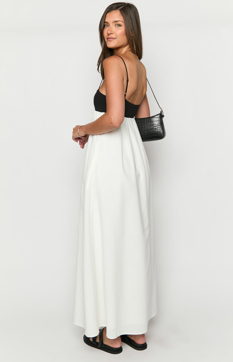 Akari White Contrast Maxi Dress — 5
