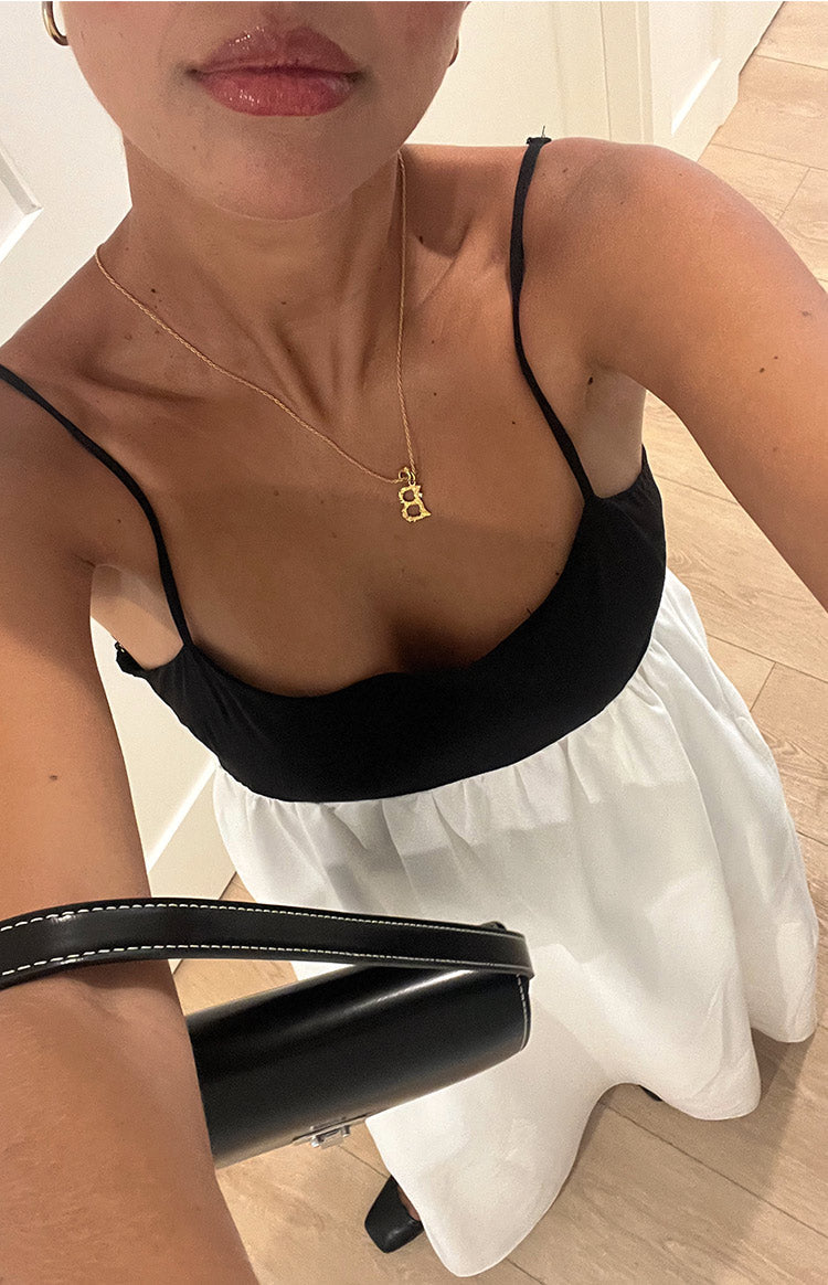 Akari White Contrast Maxi Dress — 12