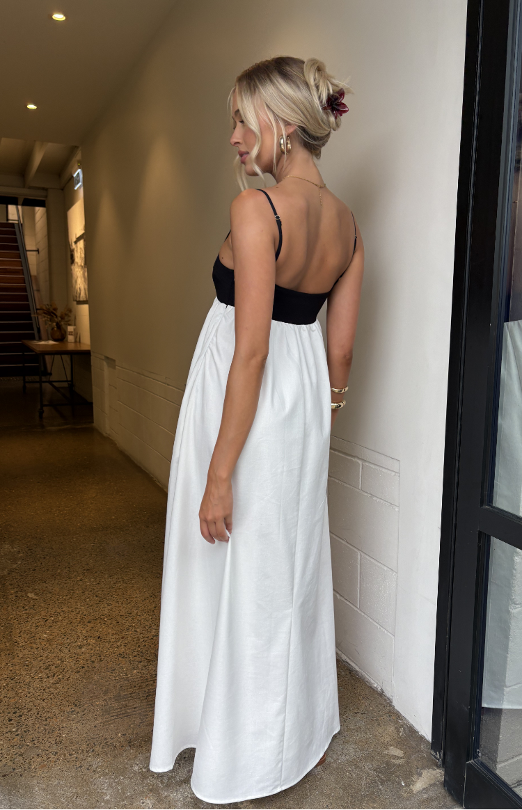 Akari White Contrast Maxi Dress — 13