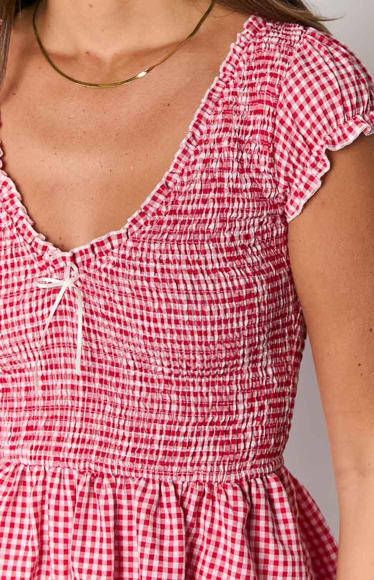 Raldo Red Gingham Playsuit — 8