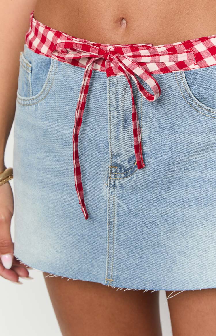 Sadie Denim Low Rise Mini Skirt — 11