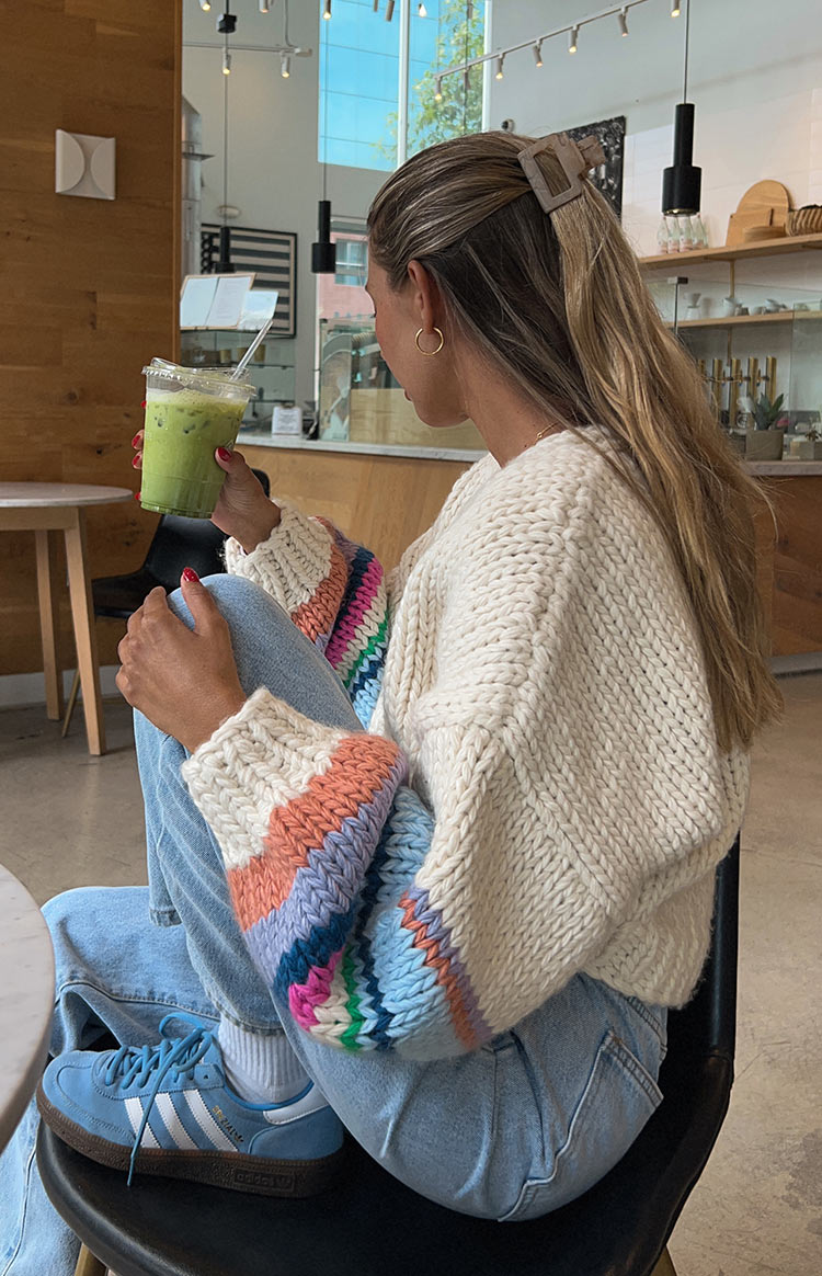 Bad Habits Cream Multi Knit Cardigan — 2