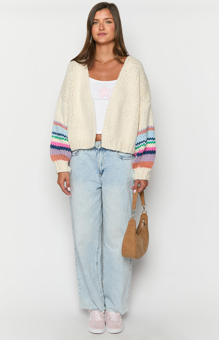 Bad Habits Cream Multi Knit Cardigan — 4