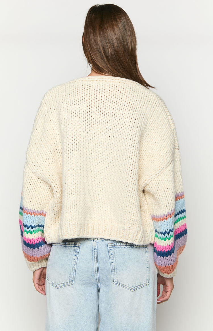 Bad Habits Cream Multi Knit Cardigan — 6